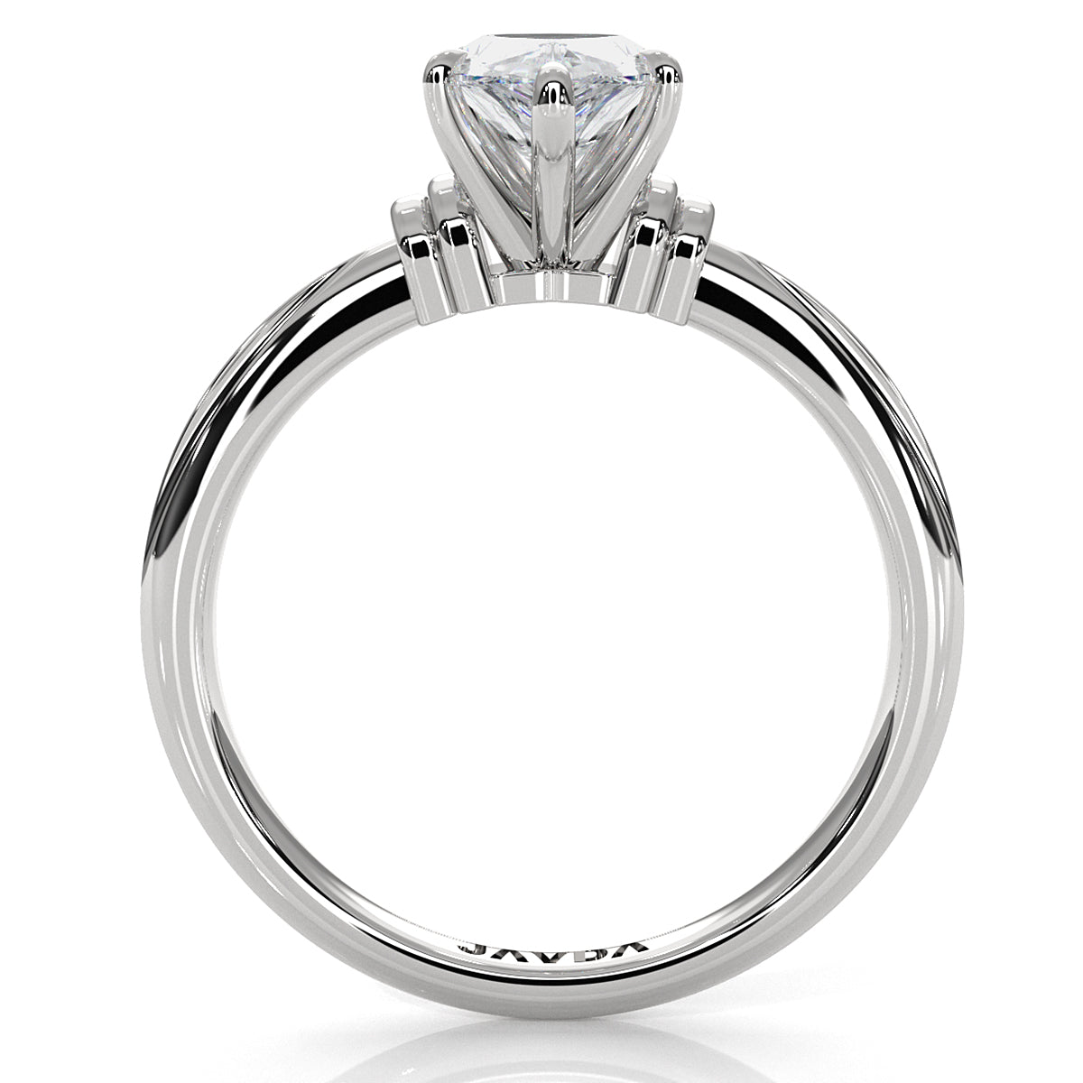 4.2g Ridged Solitaire Prong Set Lab Grown Diamond Engagement Ring IGI Certified 2.6mm 1.00 Ctw.